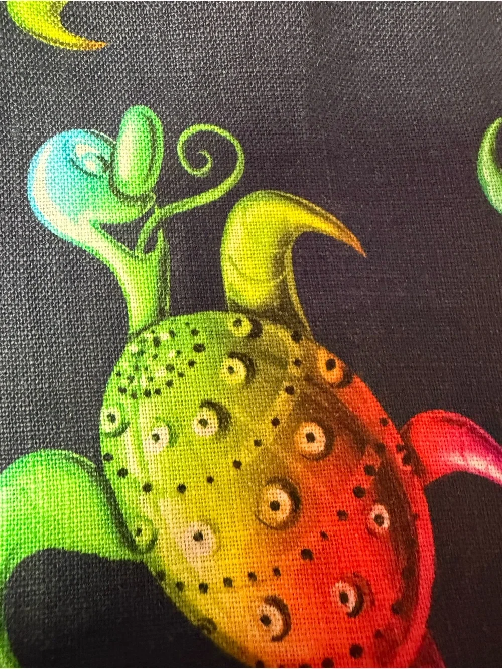 Vilebrequin Black Tote Bag with Neon Turtle Print